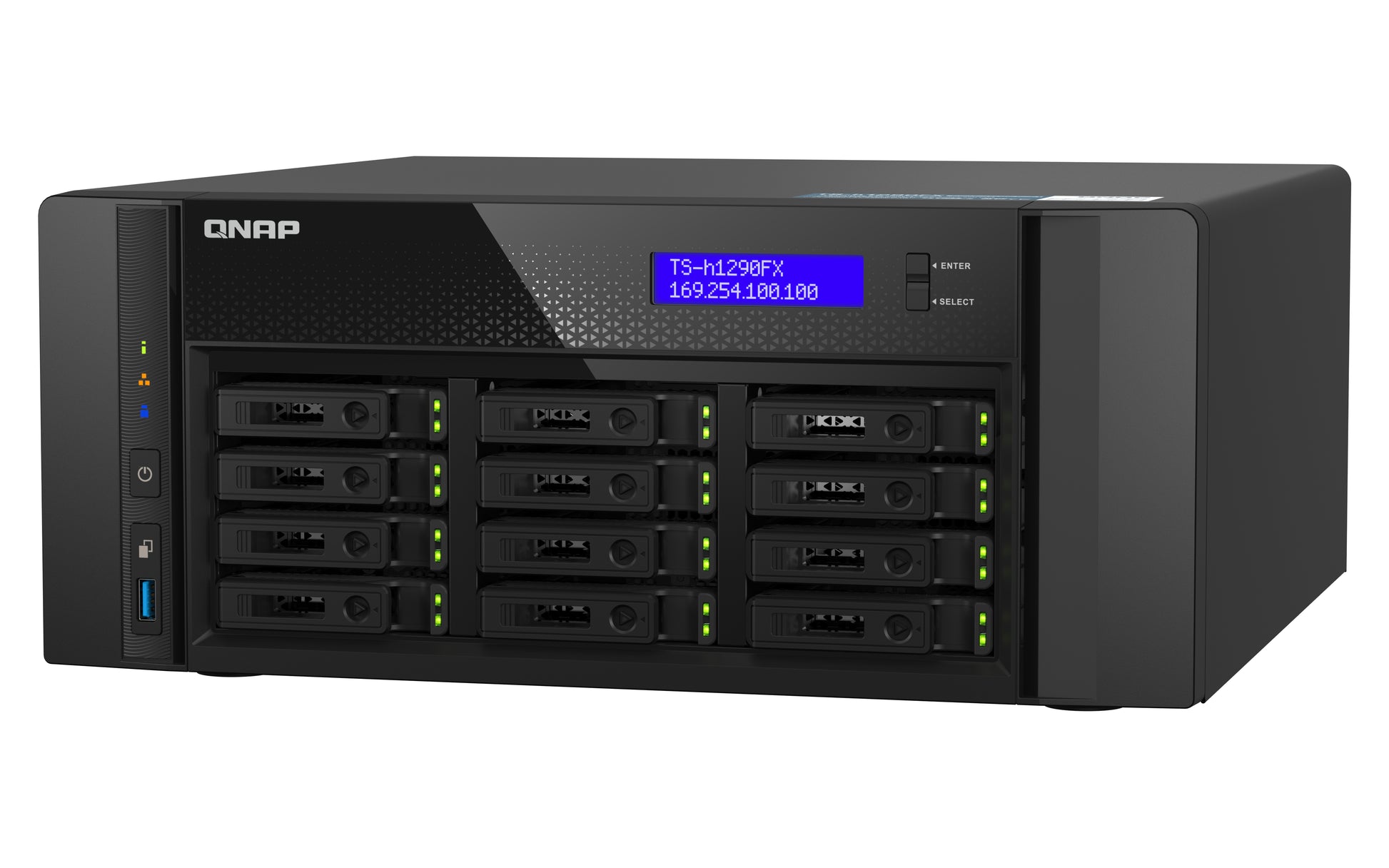 QNAP TS-h1290FX-7302P-128G – 12 Einschübe, U.2 NVMe