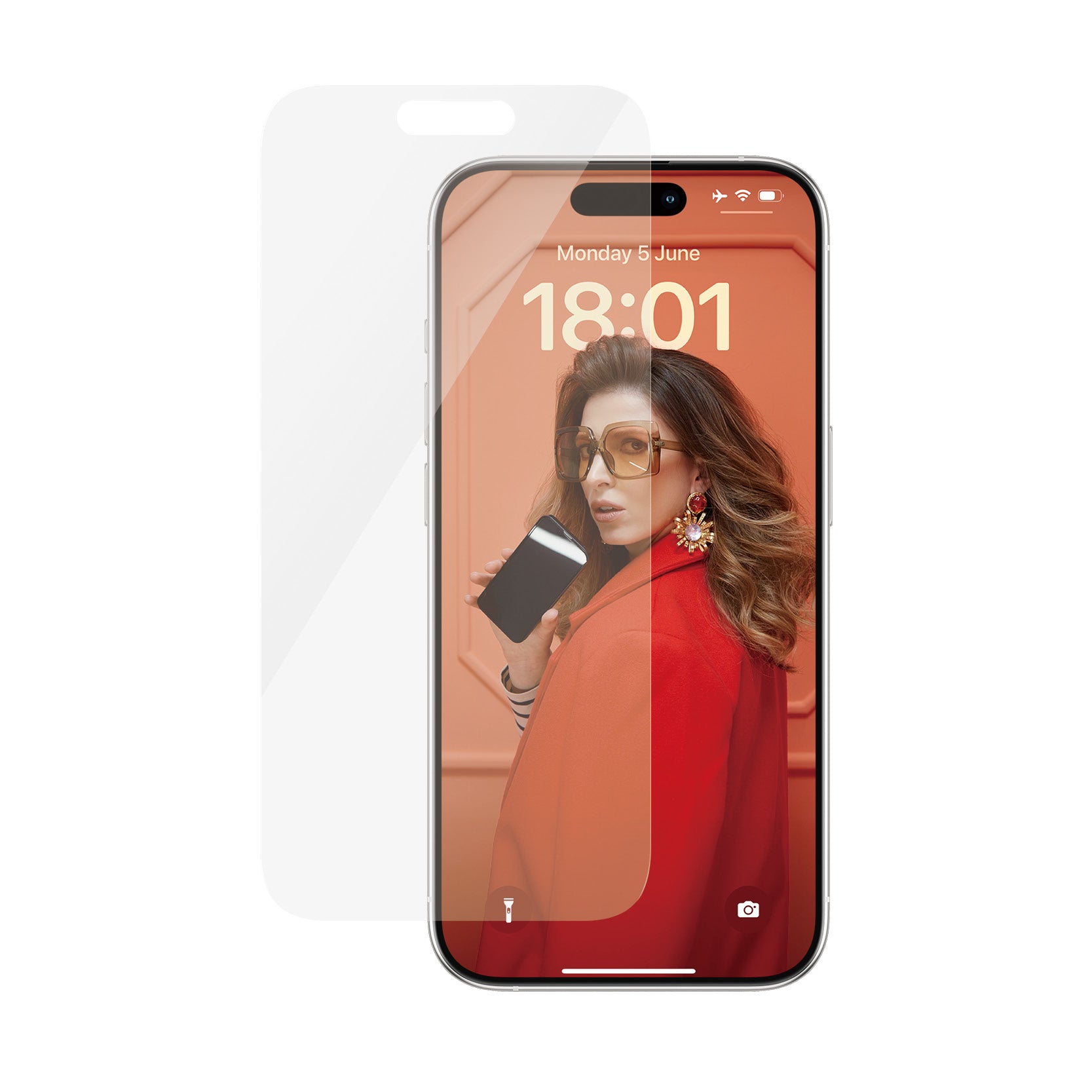 PanzerGlass Displayschutz, gehärtetes Glas, transparent – für Apple iPhone 15 Pro – 1er-Pack
