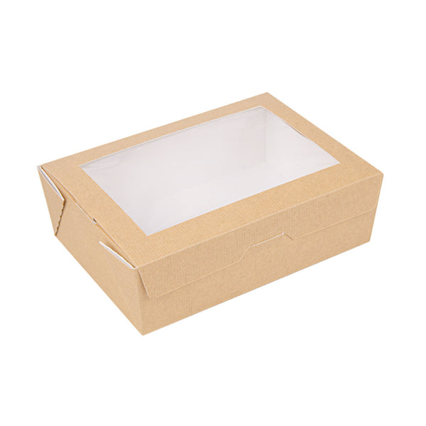 Garcia de Pou Weita Take-away-Box, Papier/Karton – 1'000 ml 170 × 120 × 55 mm, braun/weiss – FSC – 50 Stk.
