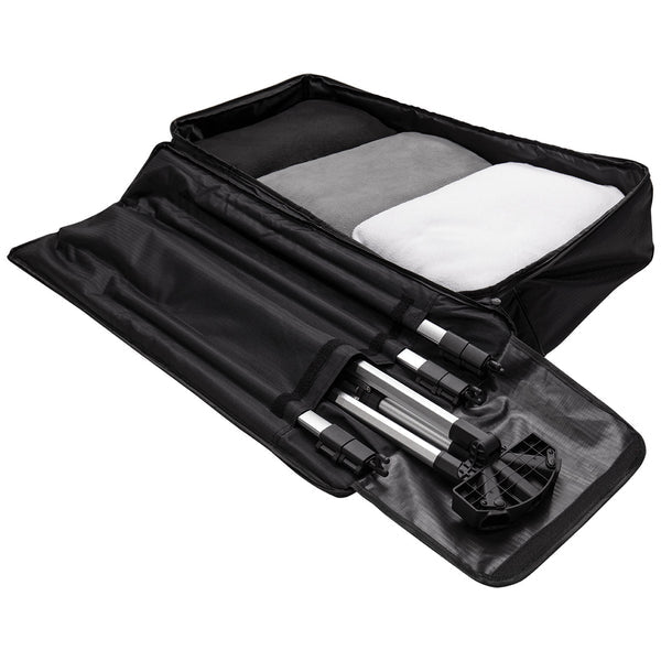 Westcott X-Drop Pro Hintergrund-Set – 2438 × 2527 mm, Polyester – Schwarz/Grau/Weiss