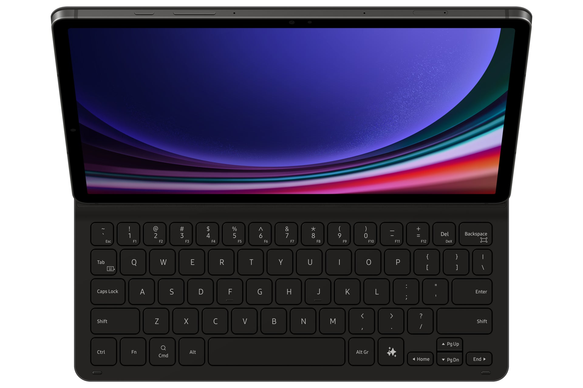 Samsung Tastatur, kabellos (Bluetooth), nordisch, 65%, mit Touchpad, schwarz – für Galaxy Tab S9 & Galaxy Tab