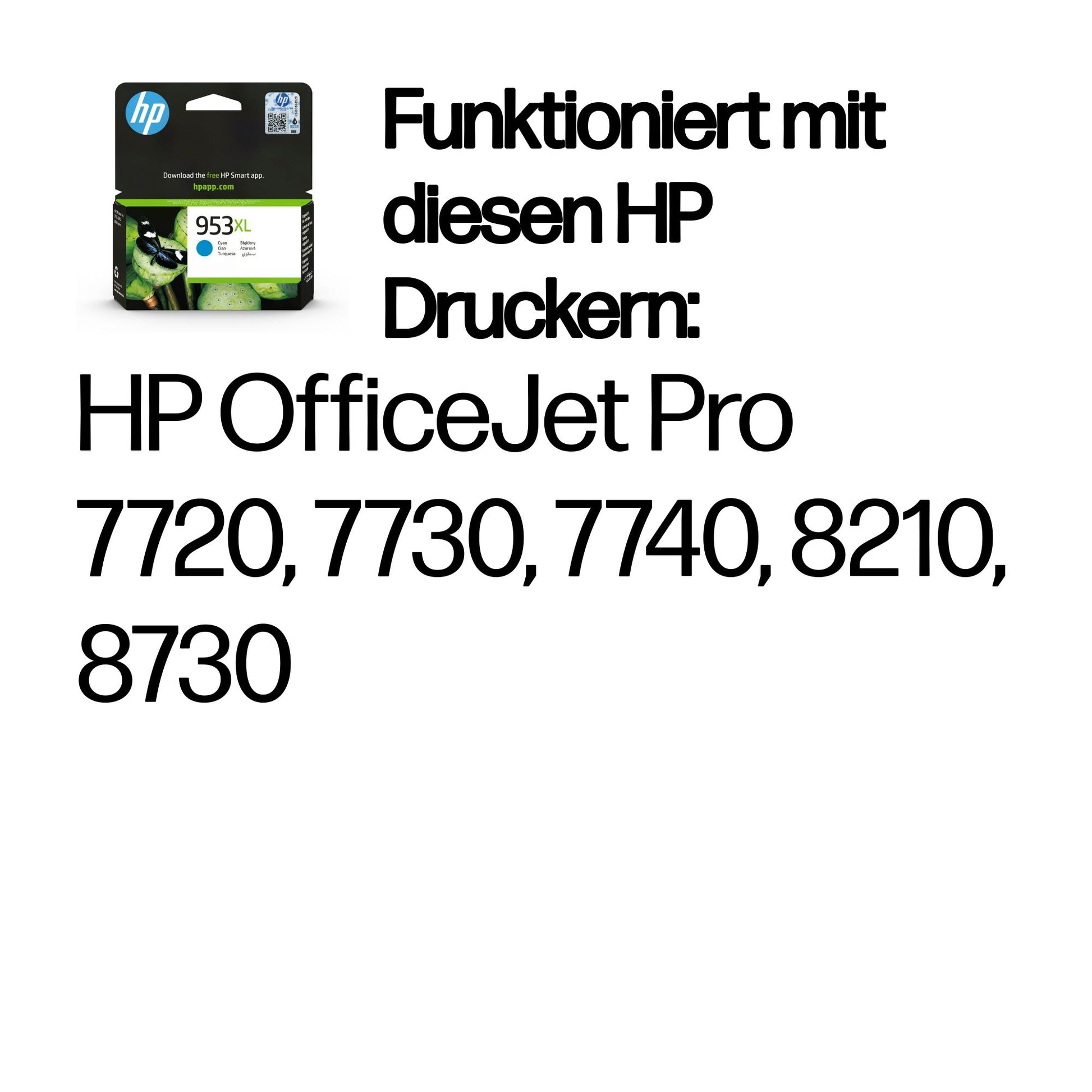 HP 953XL Cyan Tintenpatrone (Original) – 1'450 Seiten – für HP OfficeJet Pro 7720/7730/7740/8210/8720/8730