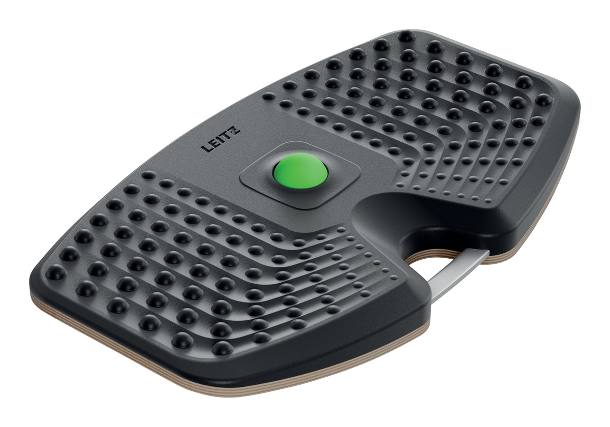 Leitz Balance Board Ergo Active Stehhilfe – Dunkelgrau, Anti-Ermüdungs-Massagefläche, inkl. Massageball