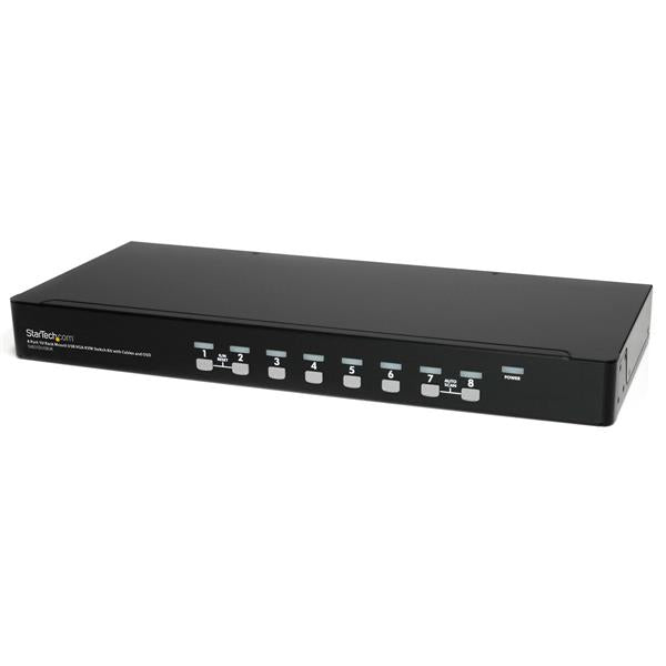 StarTech.com 8-Port VGA KVM-Switch – 1920 × 1440, USB 2.0-Hub, Rack 1U