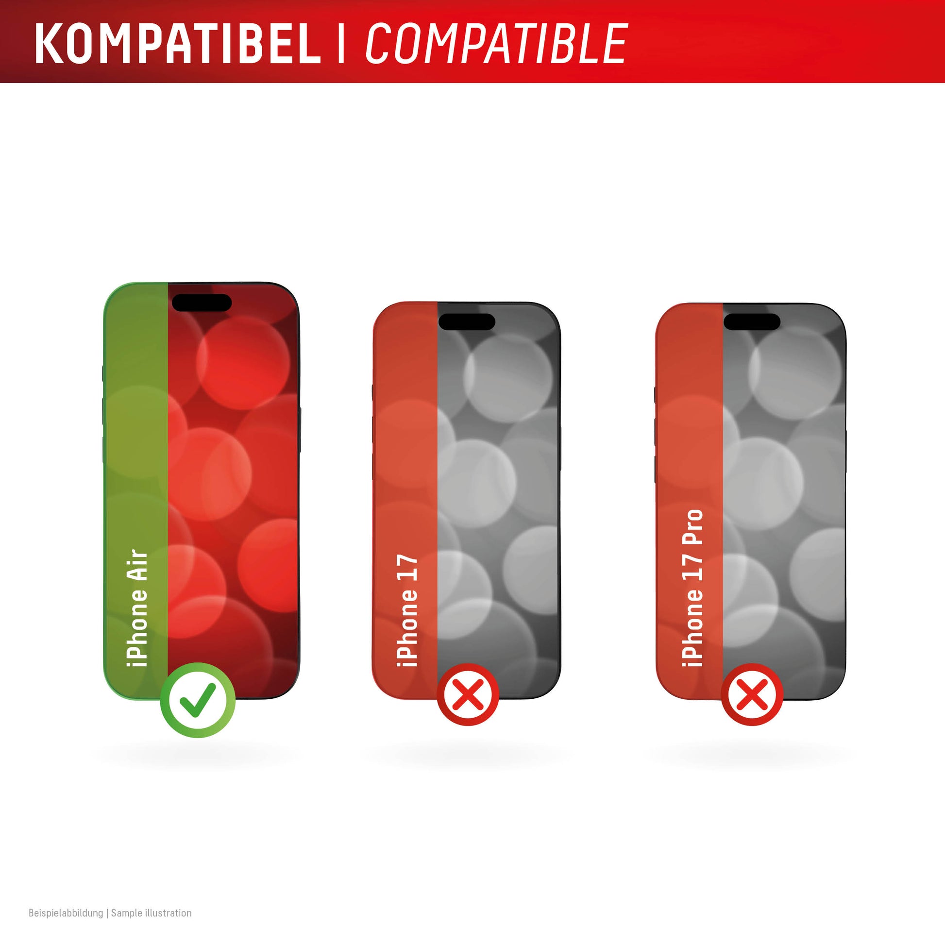 E.V.I. Displayschutz (Panzerglas), Full Cover – für iPhone Air – mit Applikator