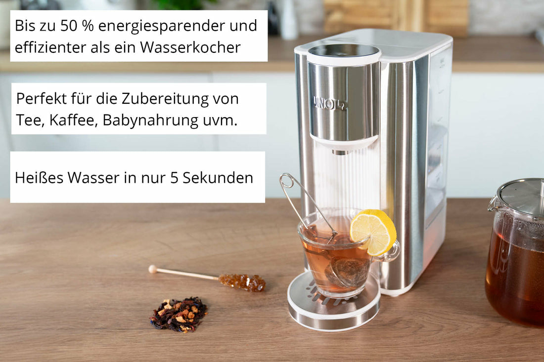Unold Wasserkocher Ava (18610) – 2,5 l, Kunststoff, Edelstahl, Temperaturwahl (6 Stufen), 2600 W