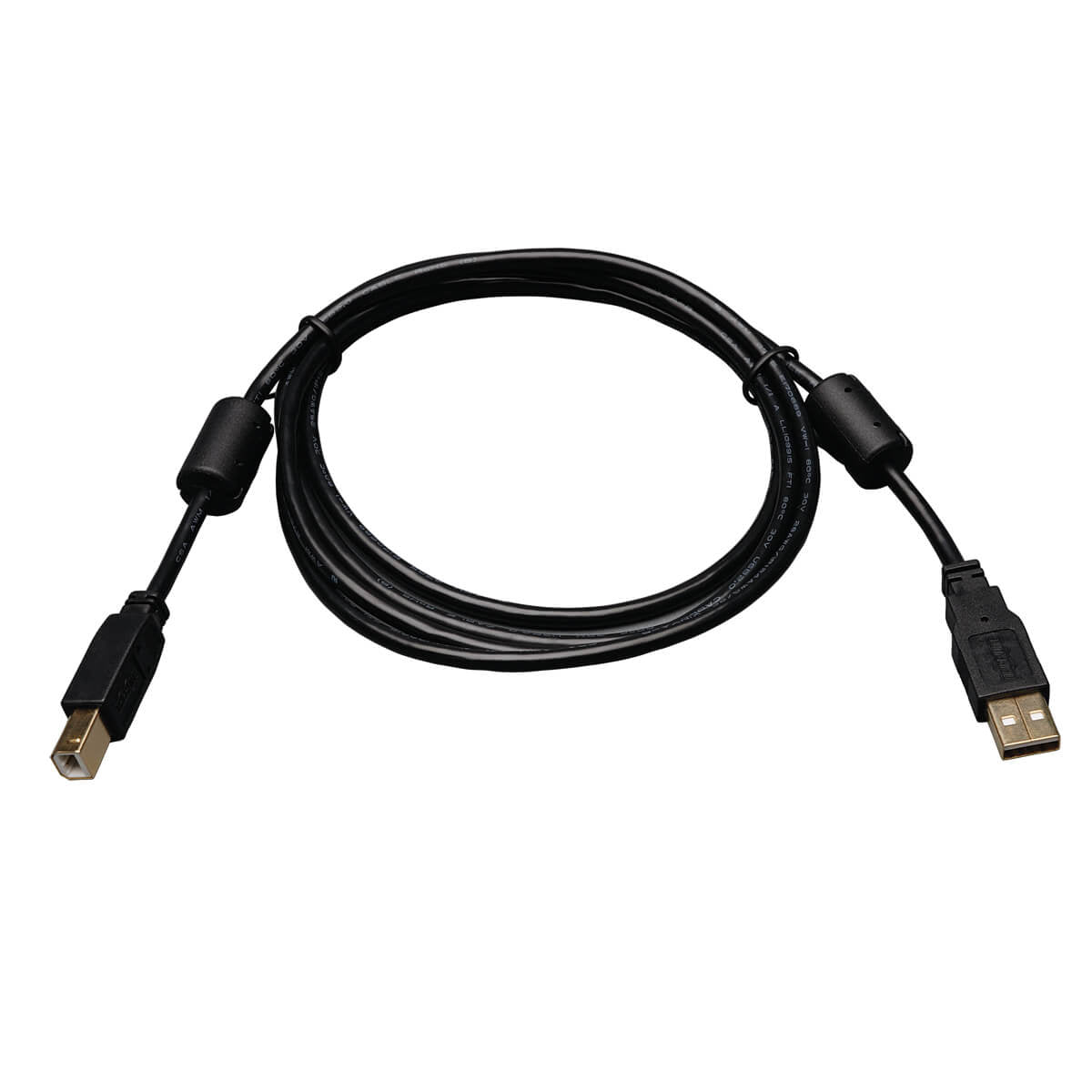 Tripp Lite USB-A auf USB-B Kabel – USB 2.0 (480 Mbit/s) – 1,83 m – Ferritperle, Goldkontakte – Schwarz