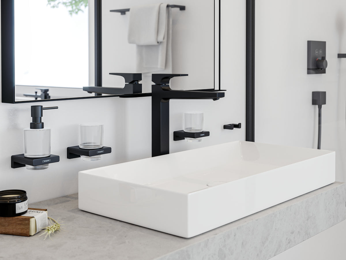 Hansgrohe AddStoris Q Zahnputzbecher – Ø6,8×9,4 cm, Metall, Schwarz