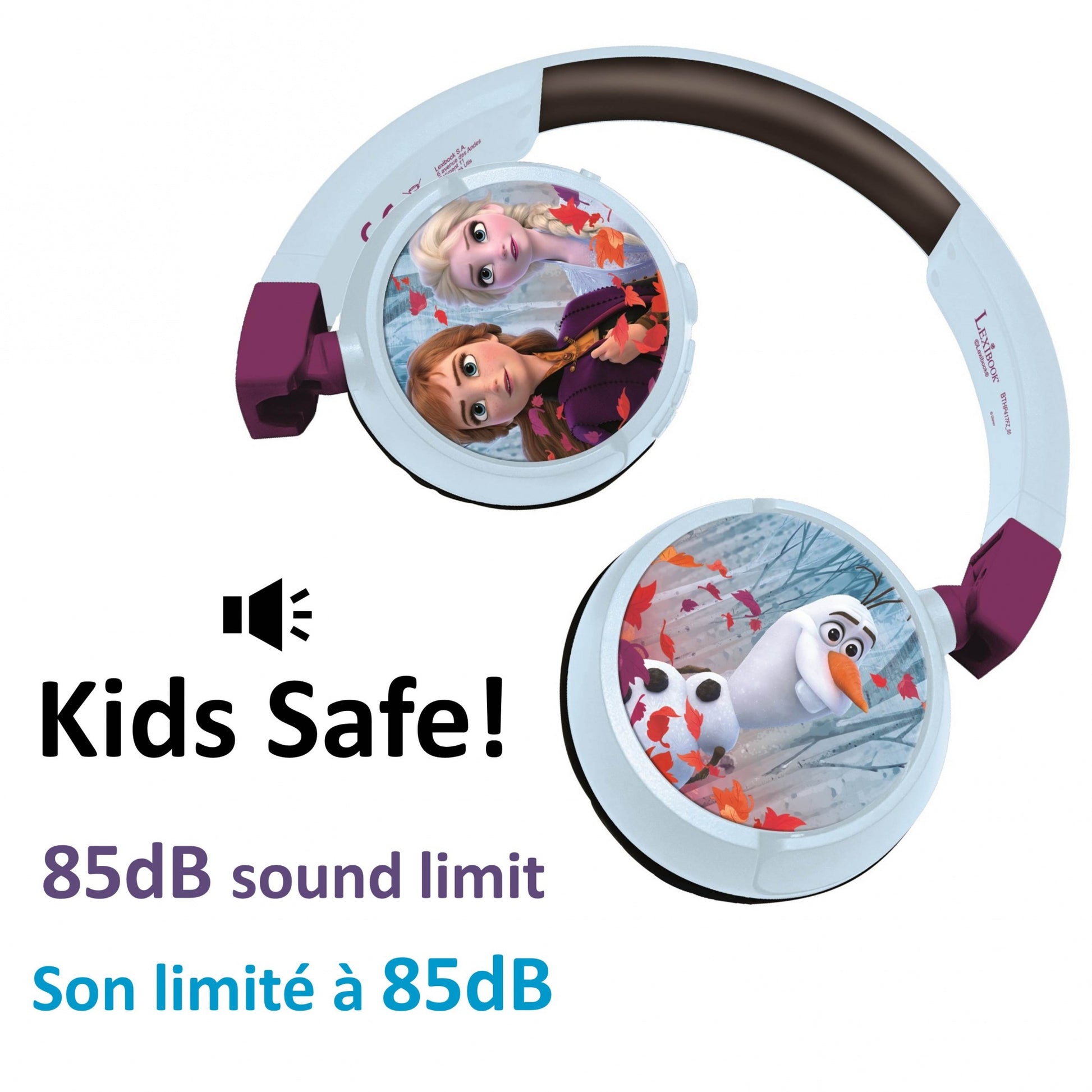 Lexibook HPBT010FZ Kinderkopfhörer – On-Ear, Stereo, Kabel + BT, 85 dB Lautstärke-Limit, Mehrfarbig, BT 5.0