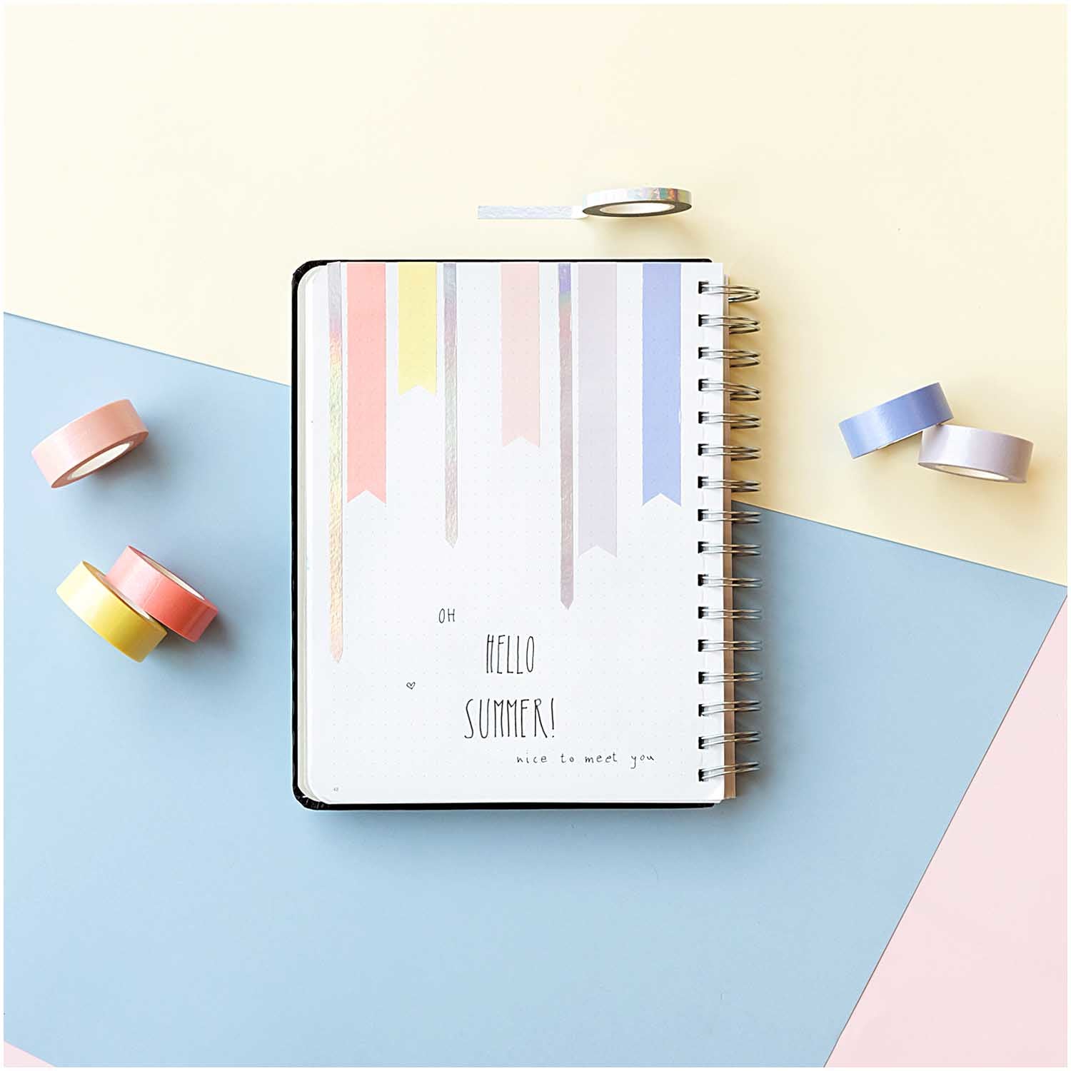 Rico Design Washi Tape – 15 mm × 5 m, mehrfarbig, wiederablösbar, 10 Rollen