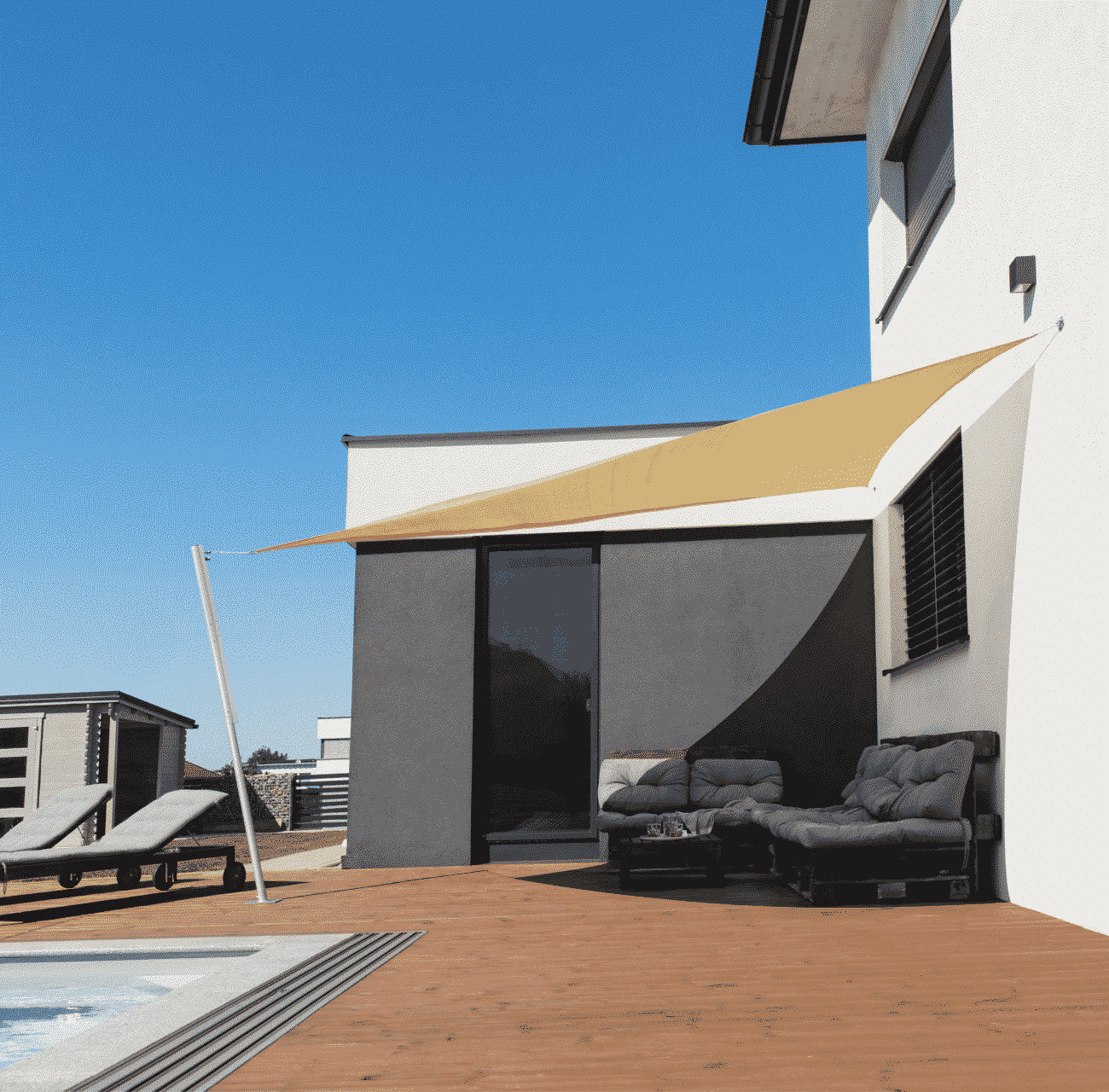Windhager Sonnensegel – Dreieck, 400 × 400 cm – grün