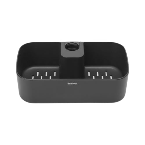 Brabantia Seifenhalter (Wand) – Kunststoff, Klemmen, 24,4×24,4×7,5 cm, Schwarz
