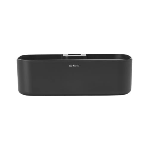 Brabantia Seifenhalter (Wand) – Kunststoff, Klemmen, 24,4×24,4×7,5 cm, Schwarz