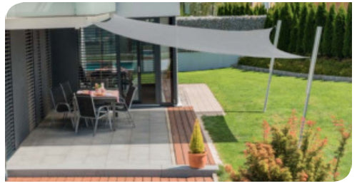 Windhager Sonnensegel CAPRI Quadrat – 400 × 400 cm, Grau