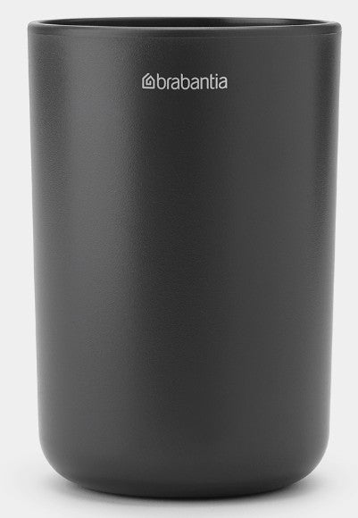 Brabantia Zahnputzbecher ReNew – Kunststoff, 7,6×7,6×11 cm, Grau