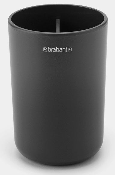 Brabantia Zahnputzbecher ReNew – Kunststoff, 7,6×7,6×11 cm, Grau