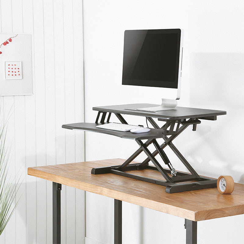 LogiLink EO0033 – Schreibtischaufsatz, 80 × 61,5 cm, höhenverstellbar, Gasfeder, für 1 Monitor, schwarz