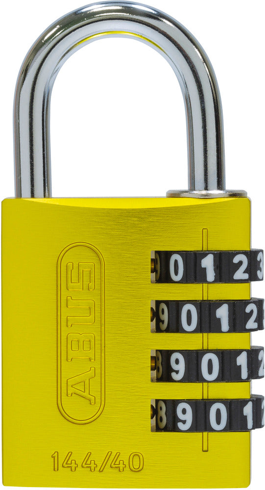 ABUS 144/40 Kombinationsschloss – 4-stellig, Aluminium, Aussen, Gelb