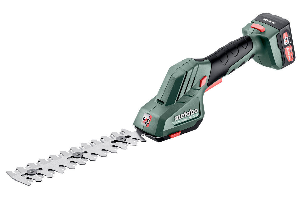 Metabo PowerMaxx SGS 12 Q Akku-Strauchschere – 12 V – Schnittbreite 115 mm – 2×2,0 Ah & Ladegerät