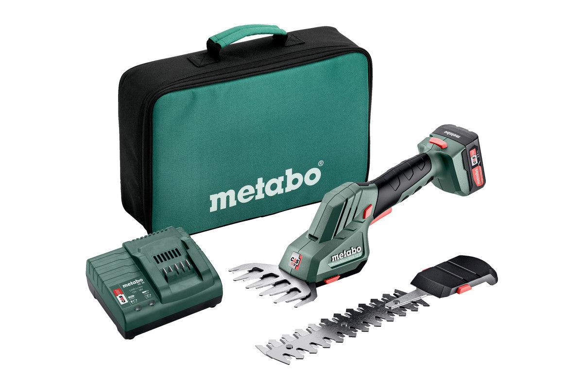 Metabo PowerMaxx SGS 12 Q Akku-Strauchschere – 12 V – Schnittbreite 115 mm – 2×2,0 Ah & Ladegerät