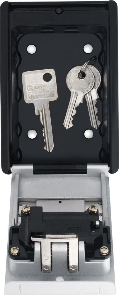 ABUS Schlüsseldepot KeyGarage 787 BIG, 2 Haken, Zahlenschloss, Stahlblech, Schwarz/Silber – Wandmontage