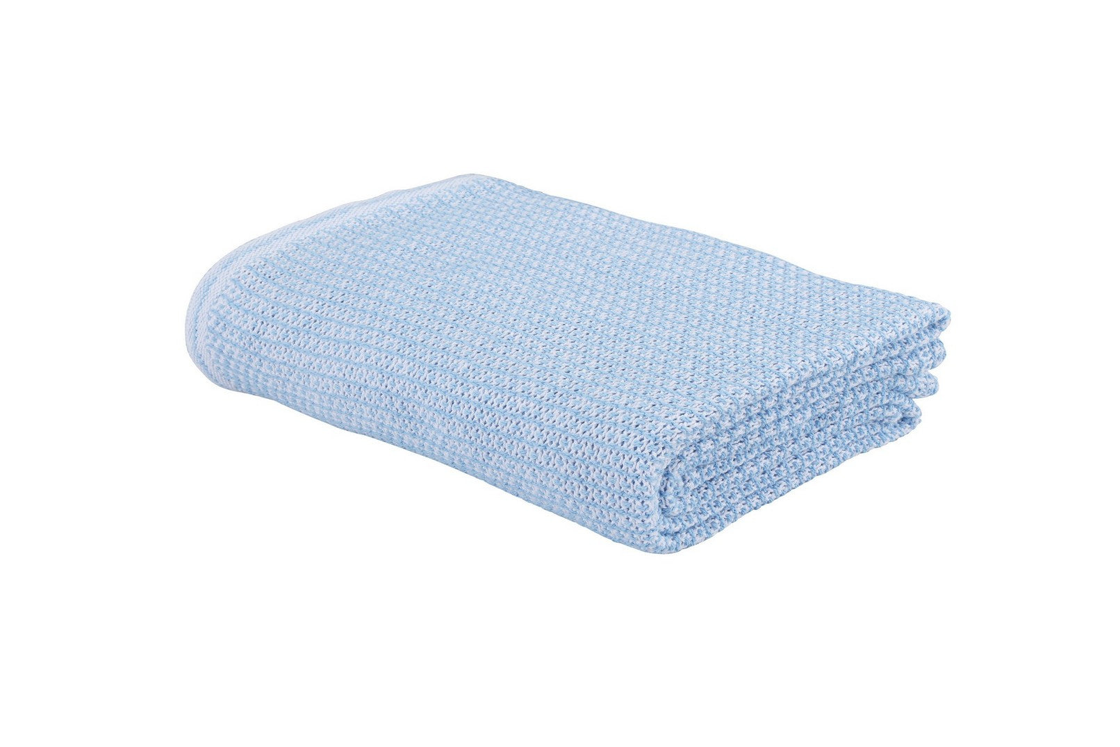 Eskimo Wohndecke Ascona – 150 × 210 cm, Baumwolle, Weiss-Hellblau