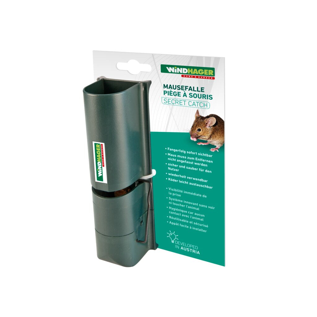 Windhager Secret Catch Insektenfalle – 5,5 × 5 × 16 cm – grün – Kunststoff – für Mäuse