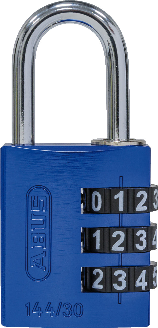 ABUS 144/30 Kombinationsschloss – 3-stellig, Aluminium, Aussen, Blau