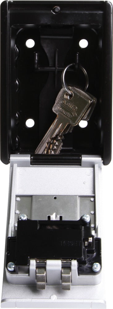 ABUS Schlüsseldepot KeyGarage 787 BIG, 2 Haken, Zahlenschloss, Stahlblech, Schwarz/Silber – Wandmontage