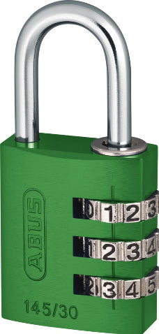 ABUS 145/30 Kombinationsschloss – Aluminium, Bügel 25×14 mm, Aussen, Grün
