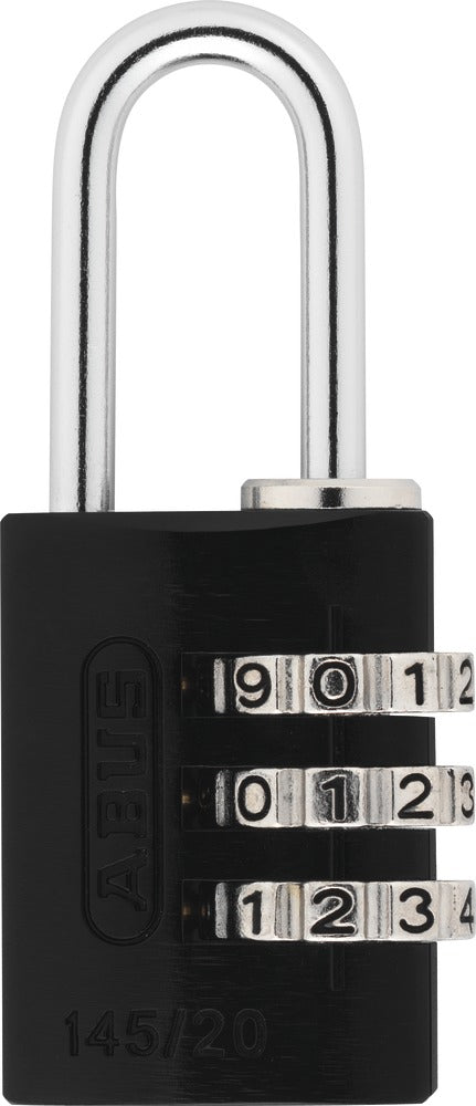 ABUS 145/20 Kombinationsschloss – Aluminium, Bügel H 22×B 9 mm, Schäkeldurchmesser 8 mm, Sicherheitsstufe 3
