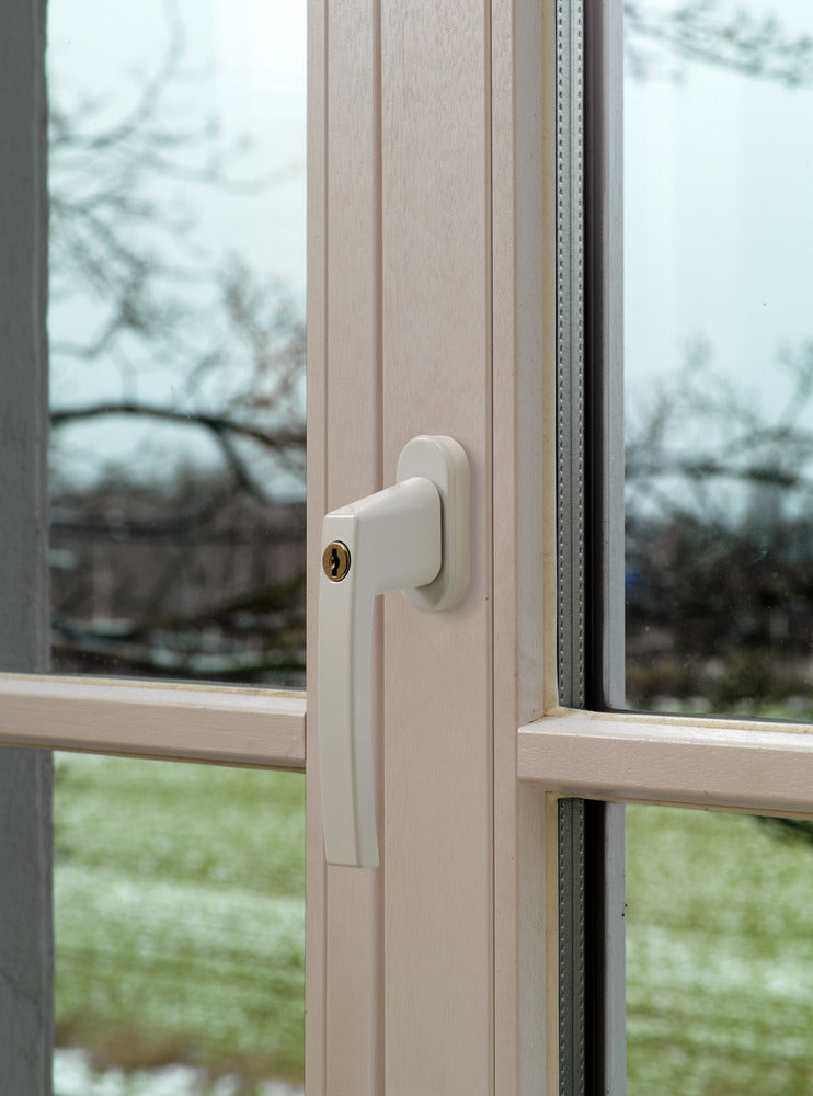 ABUS Fenstergriff – Sicherheitslevel 3, Zylinderschloss, Weiss