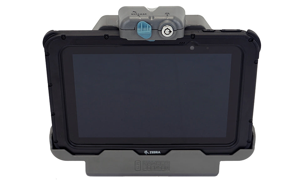 Gamber-Johnson Fahrzeug-Dock für Zebra ET51/56 – VESA 75×75, stossfest (MIL‑STD 810G) – Grau