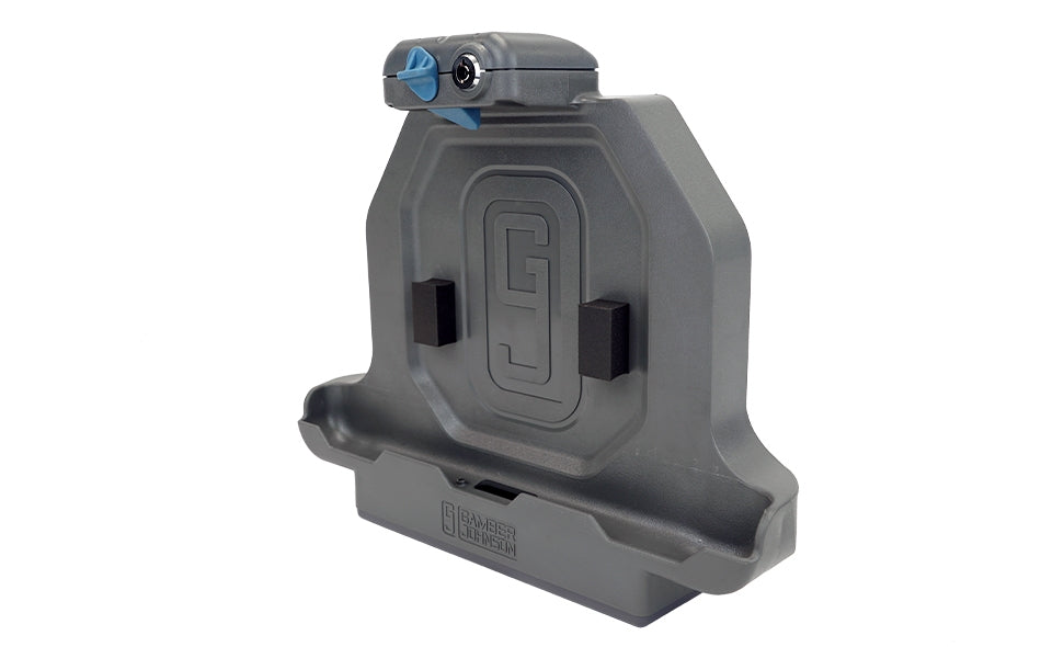 Gamber-Johnson Fahrzeug-Dock für Zebra ET51/56 – VESA 75×75, stossfest (MIL‑STD 810G) – Grau