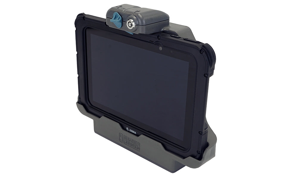 Gamber-Johnson Fahrzeug-Dock für Zebra ET51/56 – VESA 75×75, stossfest (MIL‑STD 810G) – Grau