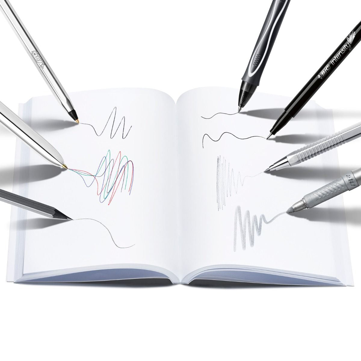 BIC Geschenkset – 110 × 220 mm – Notizbuch & Schreibgeräte – schwarz/grau/silber/weiss