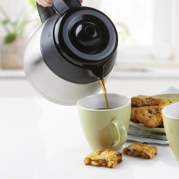 Domo DO709K Filterkaffeemaschine – 8 Tassen, 1 l, Karaffe, Schwarz/Edelstahl