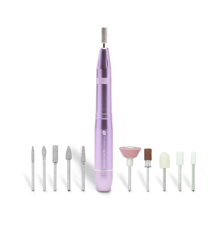 Rio Elektrischer Nagelpolierer – USB-betrieben, 20000 U/min – 11 Aufsätze – Violett – Aluminium