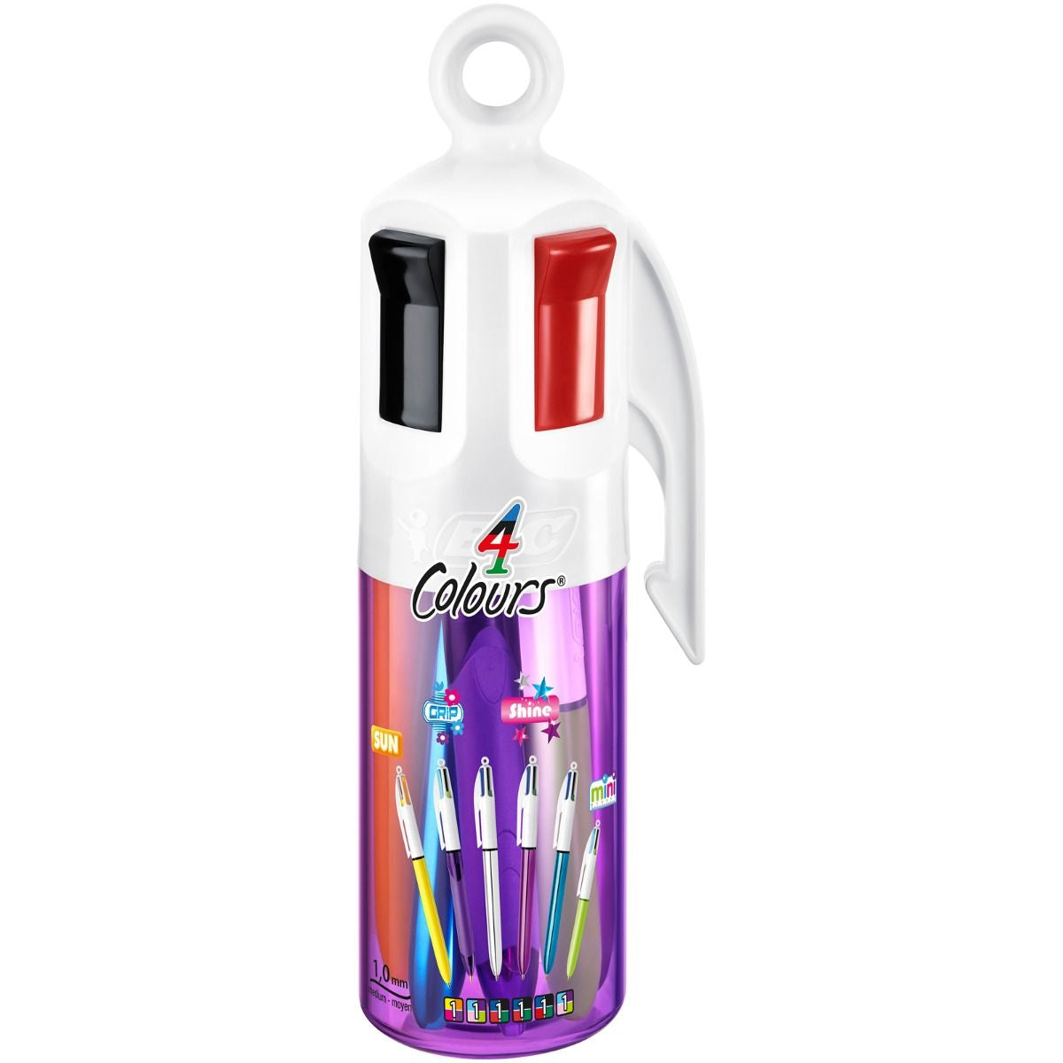 BIC 4 Farben Multifunktionskugelschreiber – 4 Farben, Druck, Metall, nachfüllbar, 6er Pack