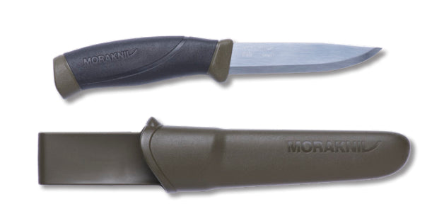 Morakniv Companion MG – Outdoormesser 104 mm, Karbonstahl, inkl. Scheide, Grün/Schwarz