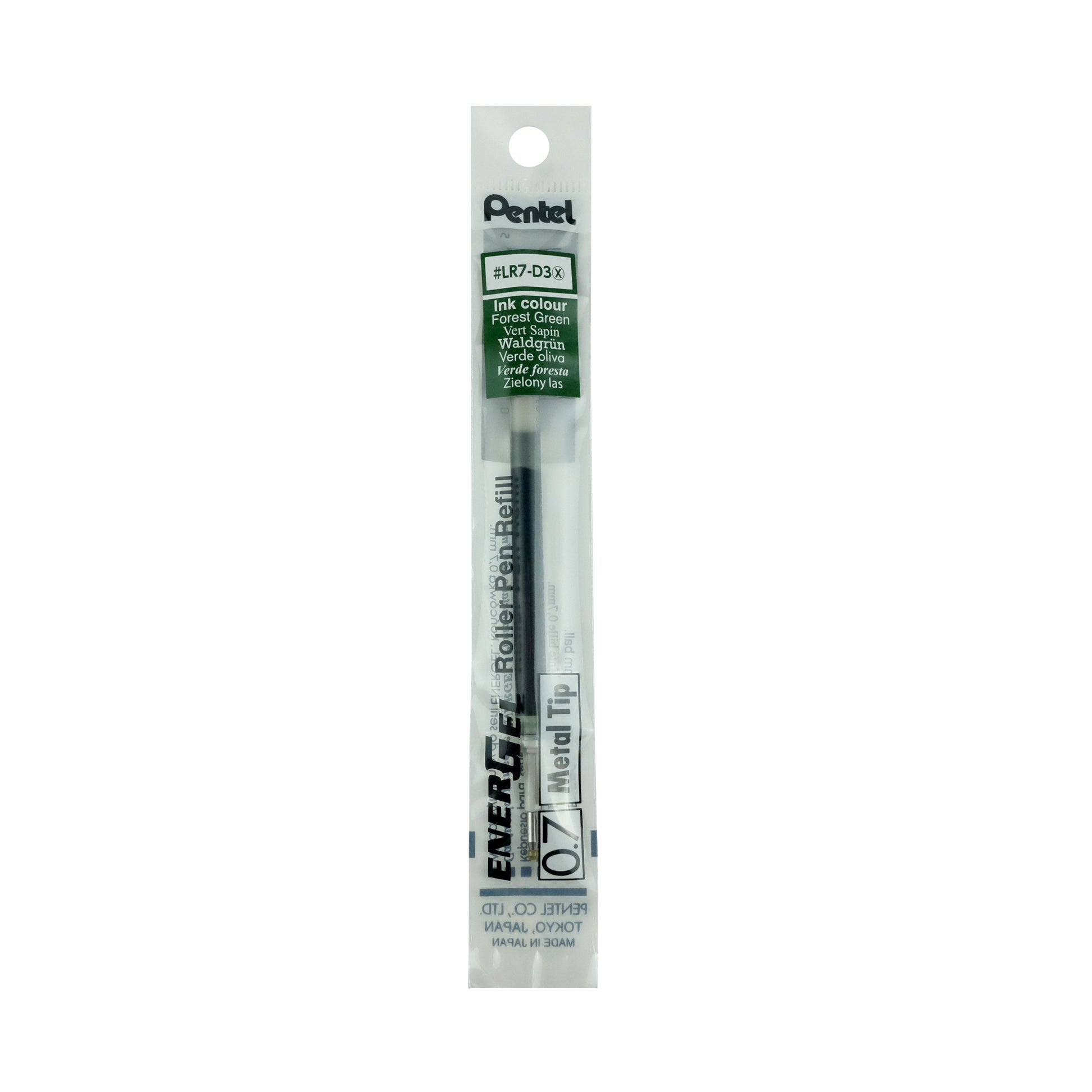 Pentel Rollerpatrone EnerGel für Roller (ausser BLN15, BLN25, BL17 und BL27) – dunkelgrün, 0,7 mm, geruchsarm