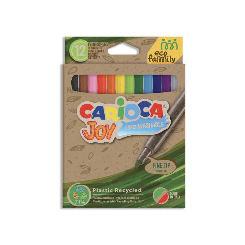 Carioca Joy Eco Filzstift – Feine Spitze, 2,8 mm, 12 Farben
