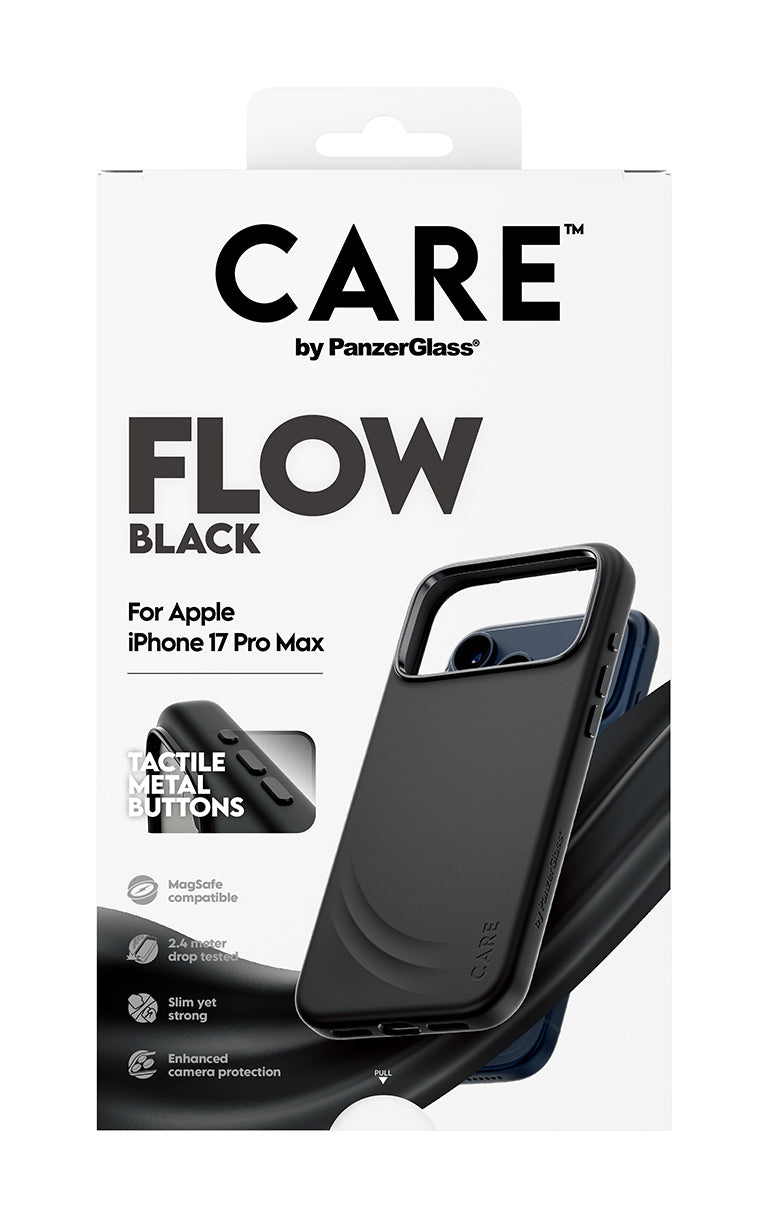 PanzerGlass Backcover Feature FLOW – für Apple iPhone 17 Pro Max – schwarz – Silikon, MagSafe-kompatibel