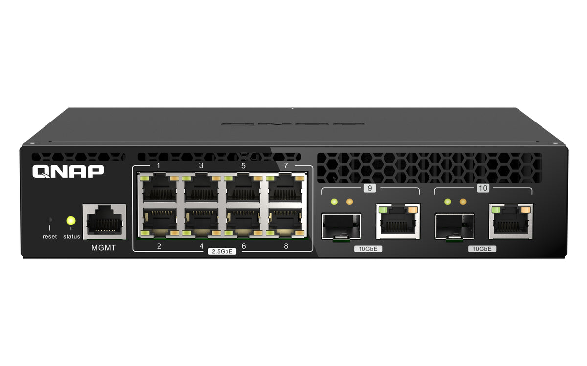 QNAP QSW-M2108R-2C – Managed Switch – 8×2.5G, 2×SFP+, L2, PoE