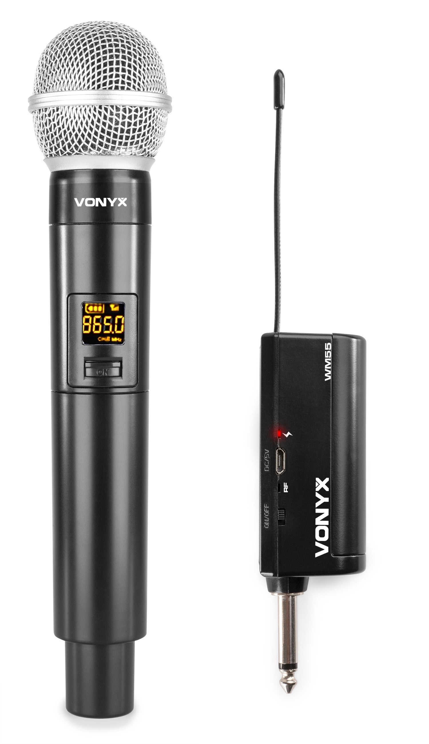 Vonyx WM55 Studio-Mikrofon – 6,35 mm Klinke, Kabellos, Niere, 40–18'000 Hz, Schwarz/Grau