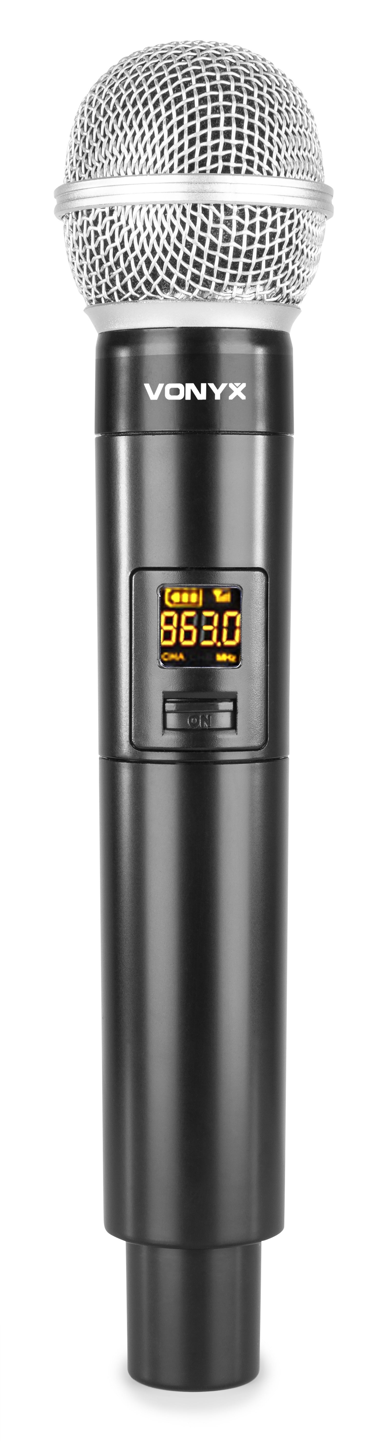 Vonyx WM55 Studio-Mikrofon – 6,35 mm Klinke, Kabellos, Niere, 40–18'000 Hz, Schwarz/Grau