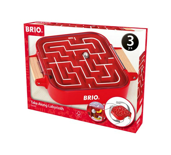 BRIO Mitnehm-Labyrinth Puzzle – 17,5 × 4 × 23 cm – ab 3 Jahren – rot