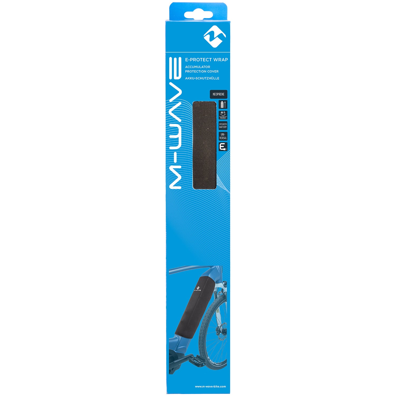 M-Wave Batterieabdeckung – für Velo – 420 mm – Schwarz – Neopren