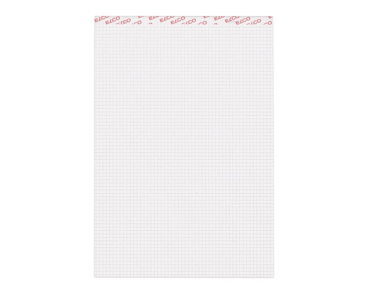 Elco Notizblock – A4 – kariert 4 mm – 100 Blatt – 70 g/m², perforiert, weiss, 5 Stück