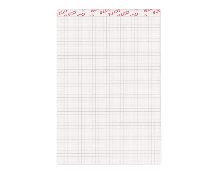 Elco Notizblock – A5 – 4 mm kariert – 100 Blatt – 70 g/m², perforiert, weiss, 5 Stück